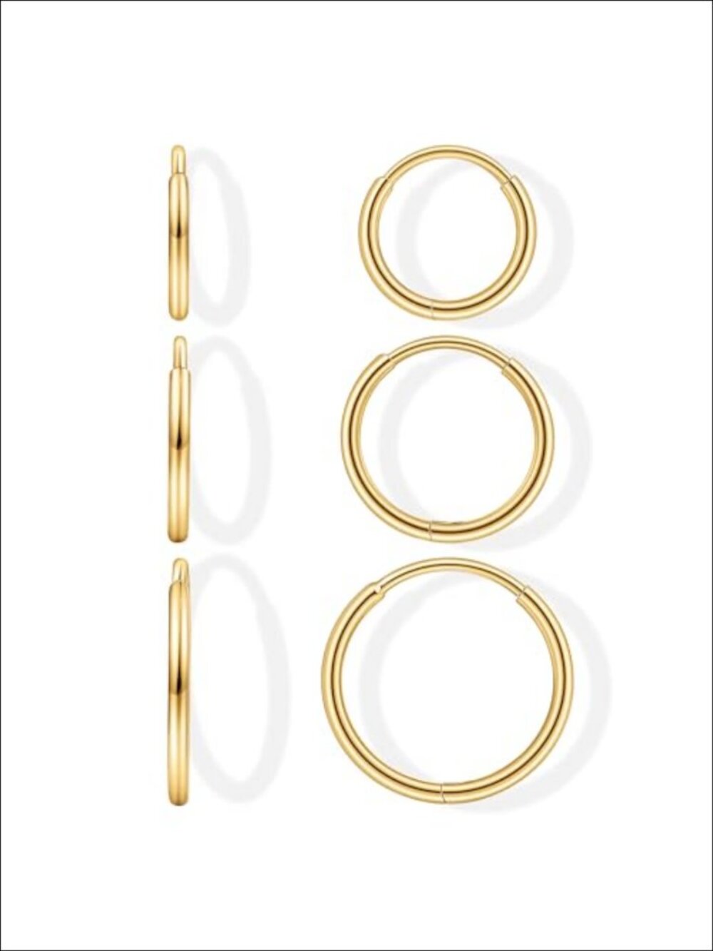 Titanium Hoop Earrings Cubic Zirconia Sensitive Ears Lightweight
